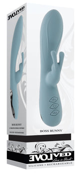 Boss Bunny Blue Silicone Rabbit Vibrator with Dual Stimulation VIBRATORS-RABBIT